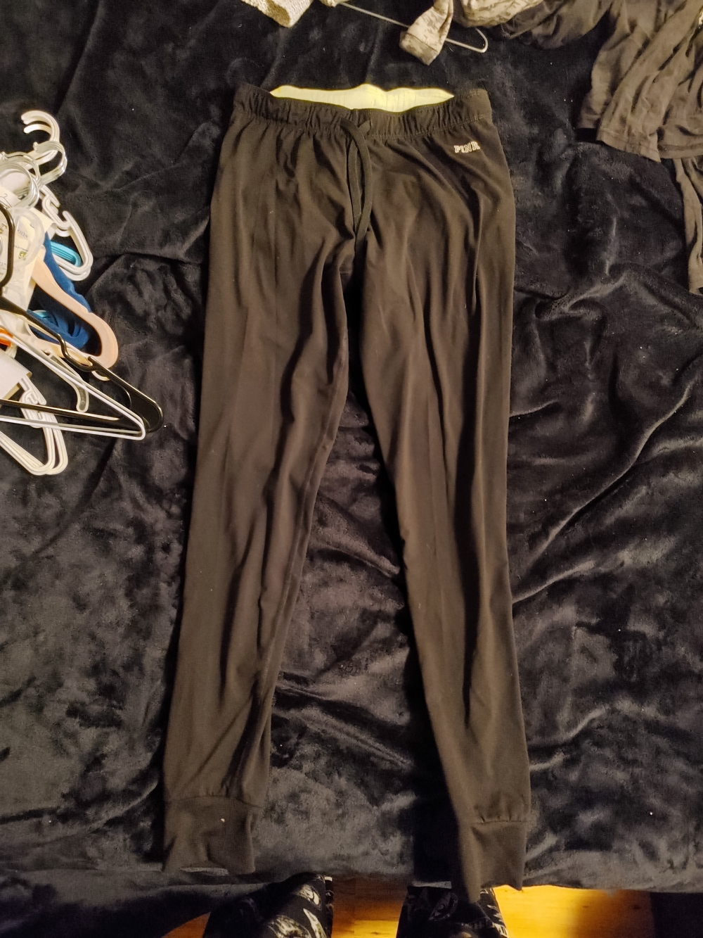 PINK Victoria's Secret Black Men's Sweatpants with Elastic Waist